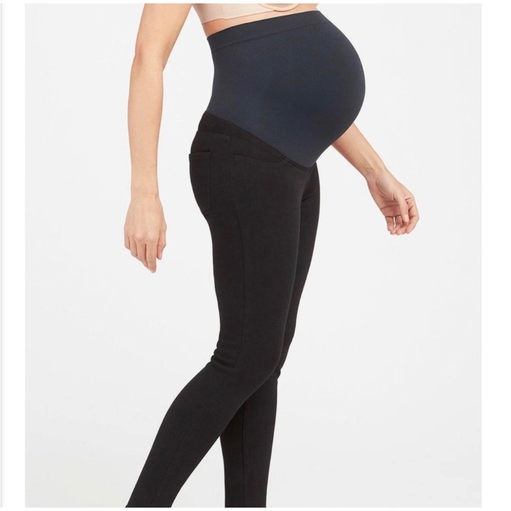 Spanx Womens Mama Ankle Jean-ish Leggings Size XS Black Maternity‎ 20154R NEW